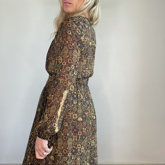 Ronny Kobo Brown Tan Black, Long Sleeve Maxi Dress - Picture 10 of 16
